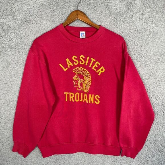Lassiter Trojans Vintage Sweatshirt Russell Athletic LHS High School - Picture 1 of 11